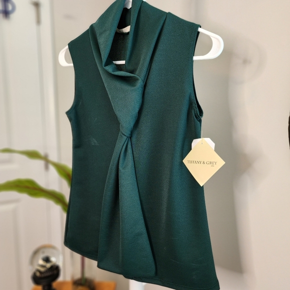 NWT Tiffany and Grey Sleeveless Blouse Small Petite - Picture 8 of 8